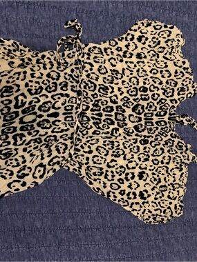 Vix Cream and Black Leopard Print Swim Coverup